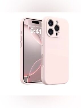 AOTESIER Silicone Phone Case iPhone 16 Pro Soft Pink Protective